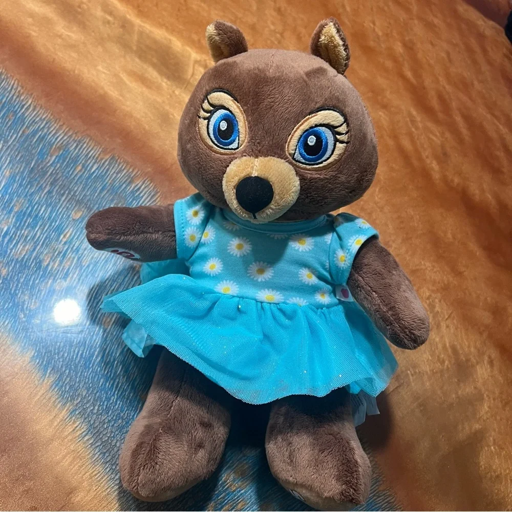 Build a Bear great Wolf Lodge, Sammy the squirrel plush with blue dress